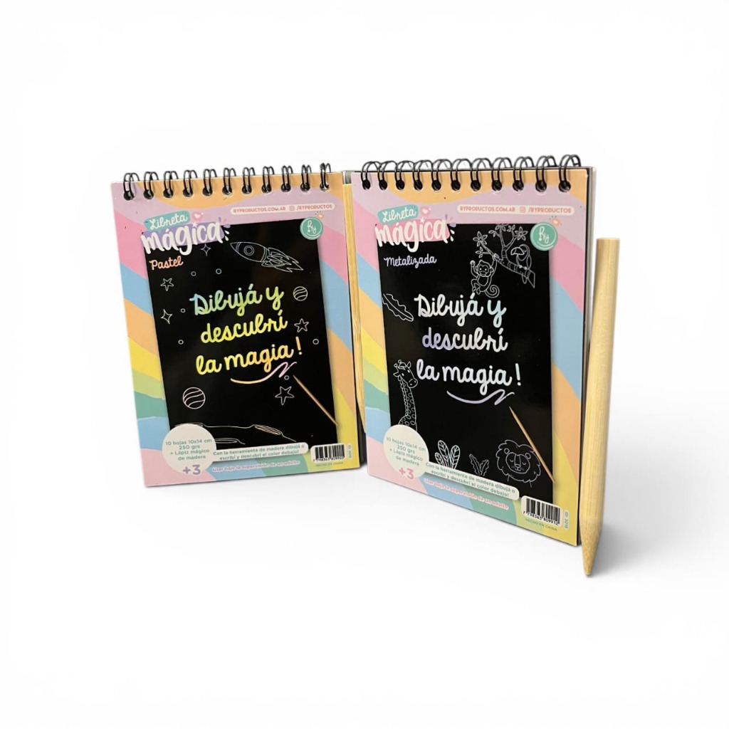 LIBRETA C/ESP.PAPEL MAGICOx10hjs. C/LAPIZ METAL